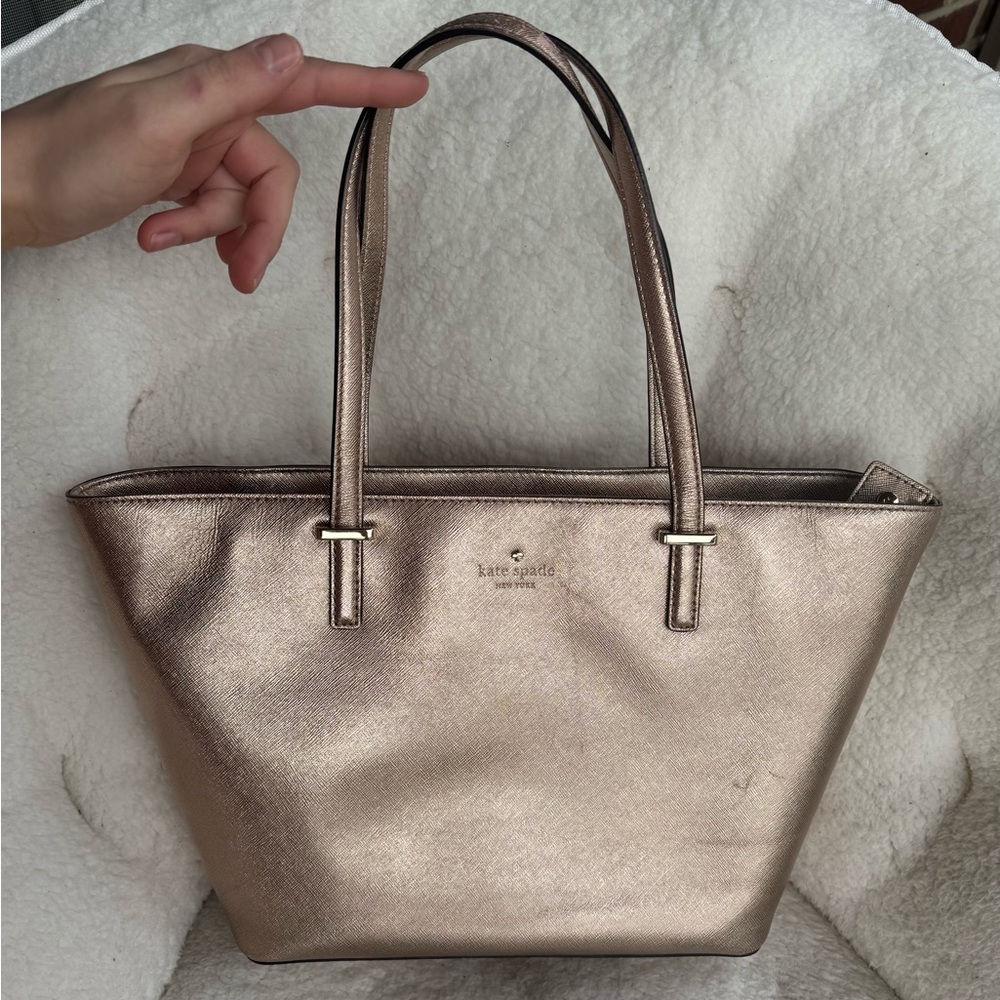 Kate Spade New York Cedar Street Mini Harmony Leather Tote, gold rose color - Picture 2 of 16